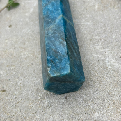 Dark Blue Apatite Tower Crystal